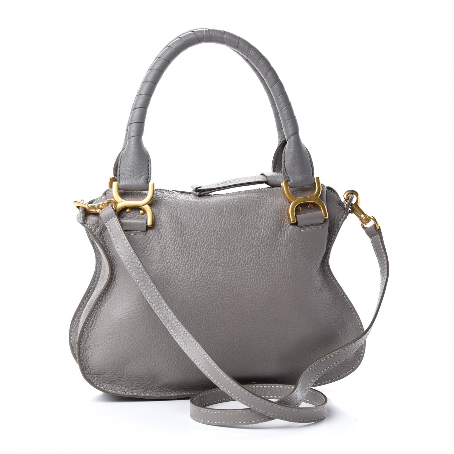 Calfskin Small Marcie Satchel Cashmere Grey