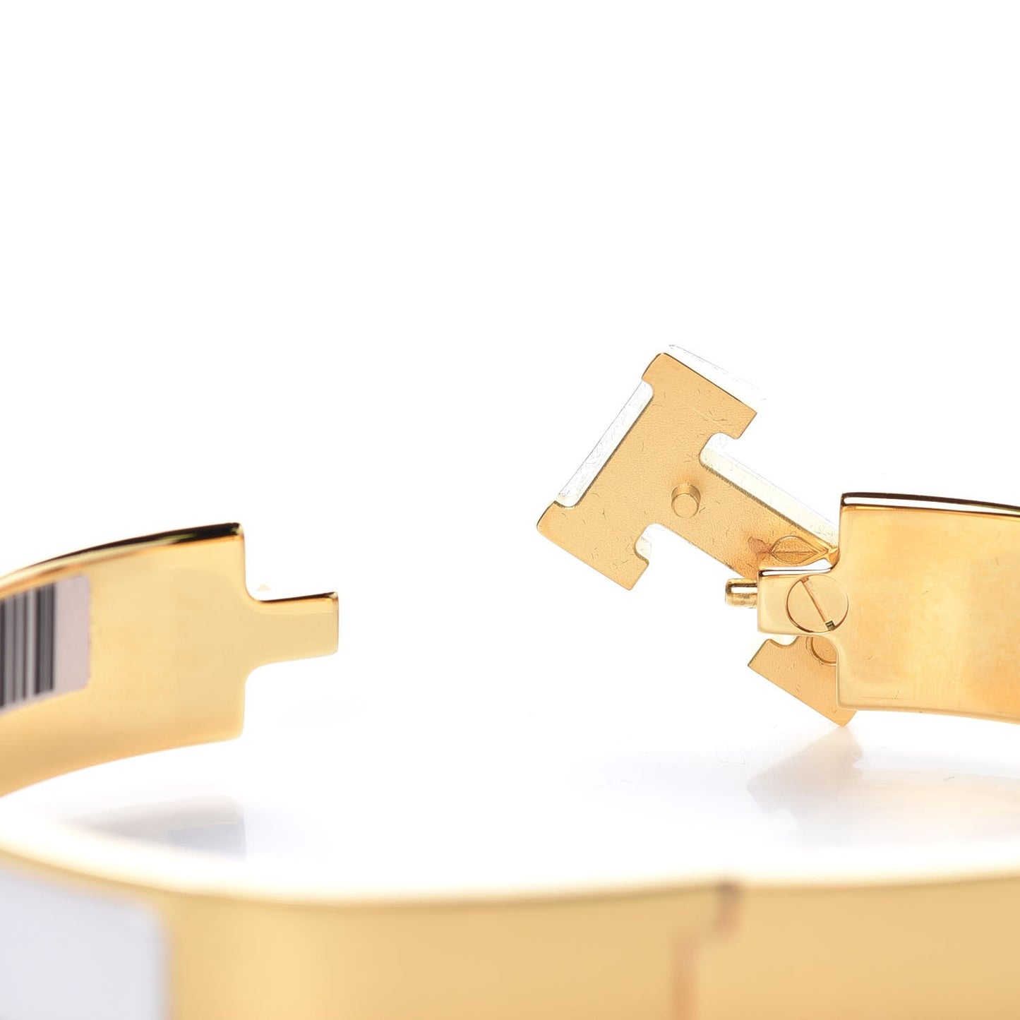 Enamel Narrow Clic Clac H Bracelet GM White