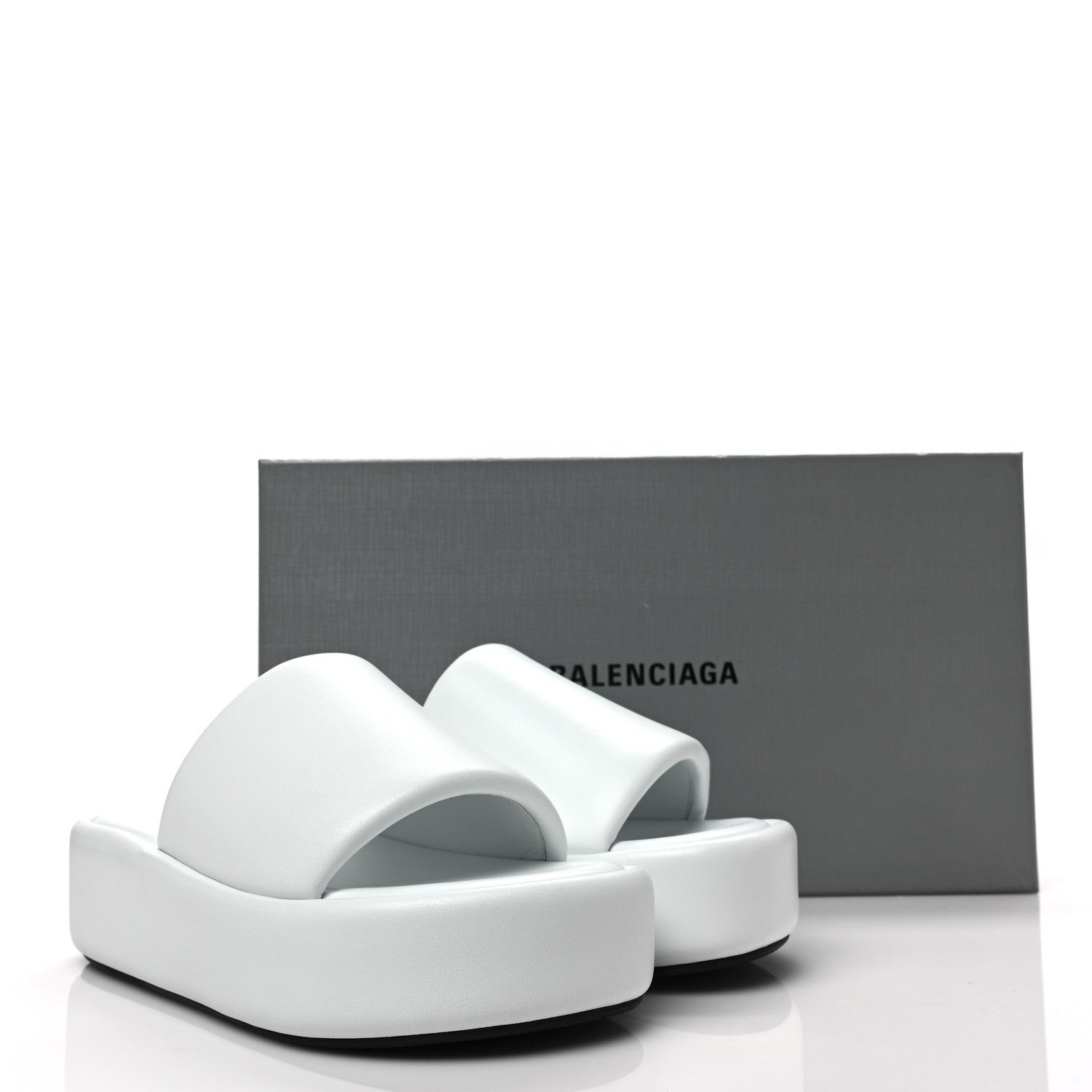 Balenciaga Smooth Nappa Logo Rise Platform Sandals 37 White Black 9 of 9