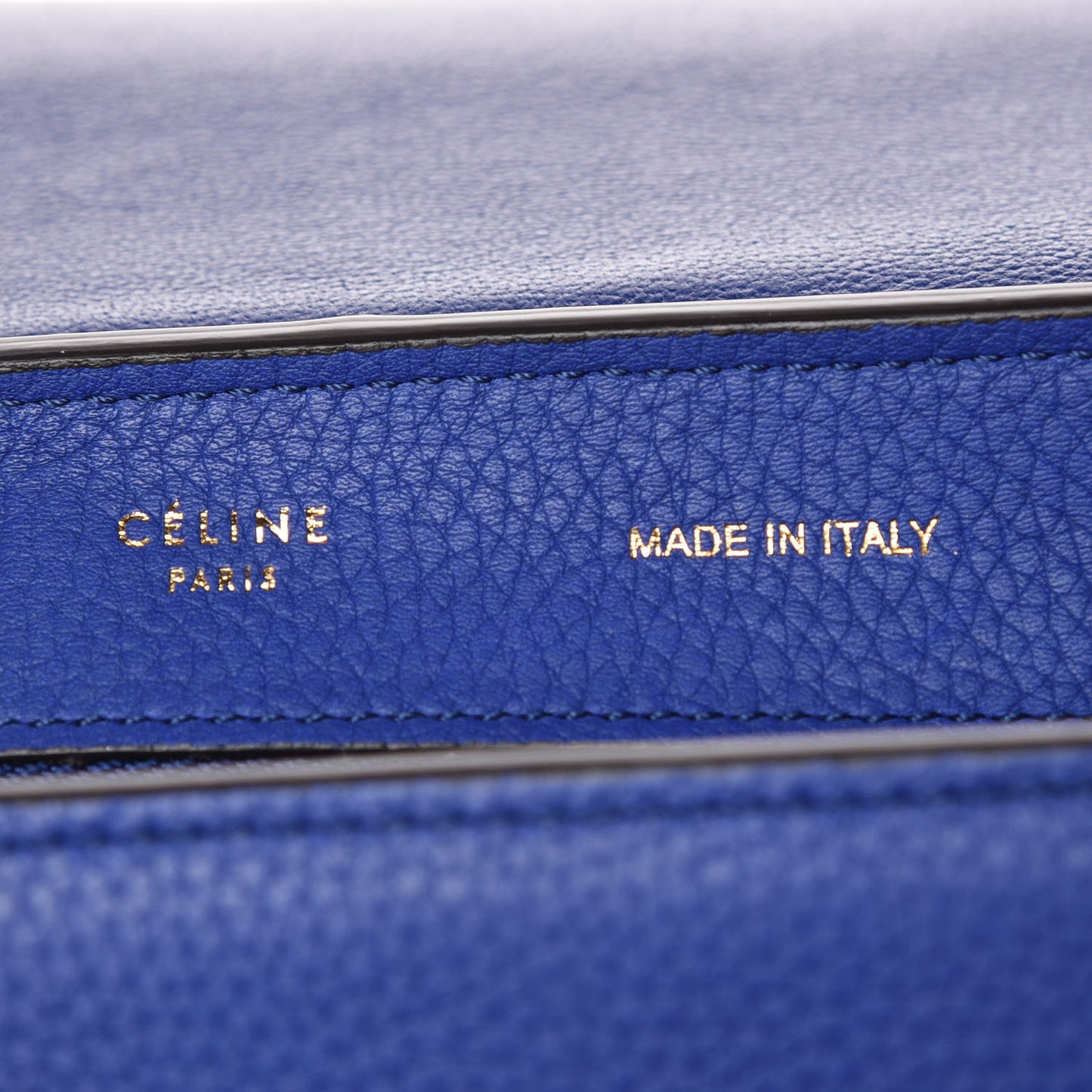Drummed Calfskin Suede Medium Trapeze Indigo
