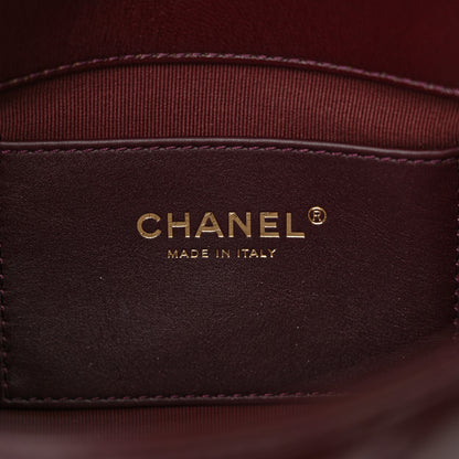 Chanel Shiny Lambskin Quilted Twist CC Square Flap Burgundy 6 of 13