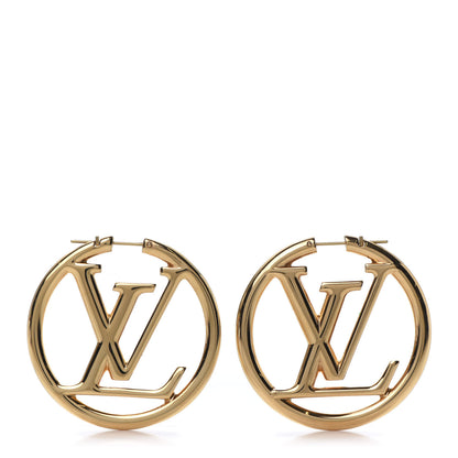Louis Vuitton Metal Louise Hoop Earrings Gold 1 of 4
