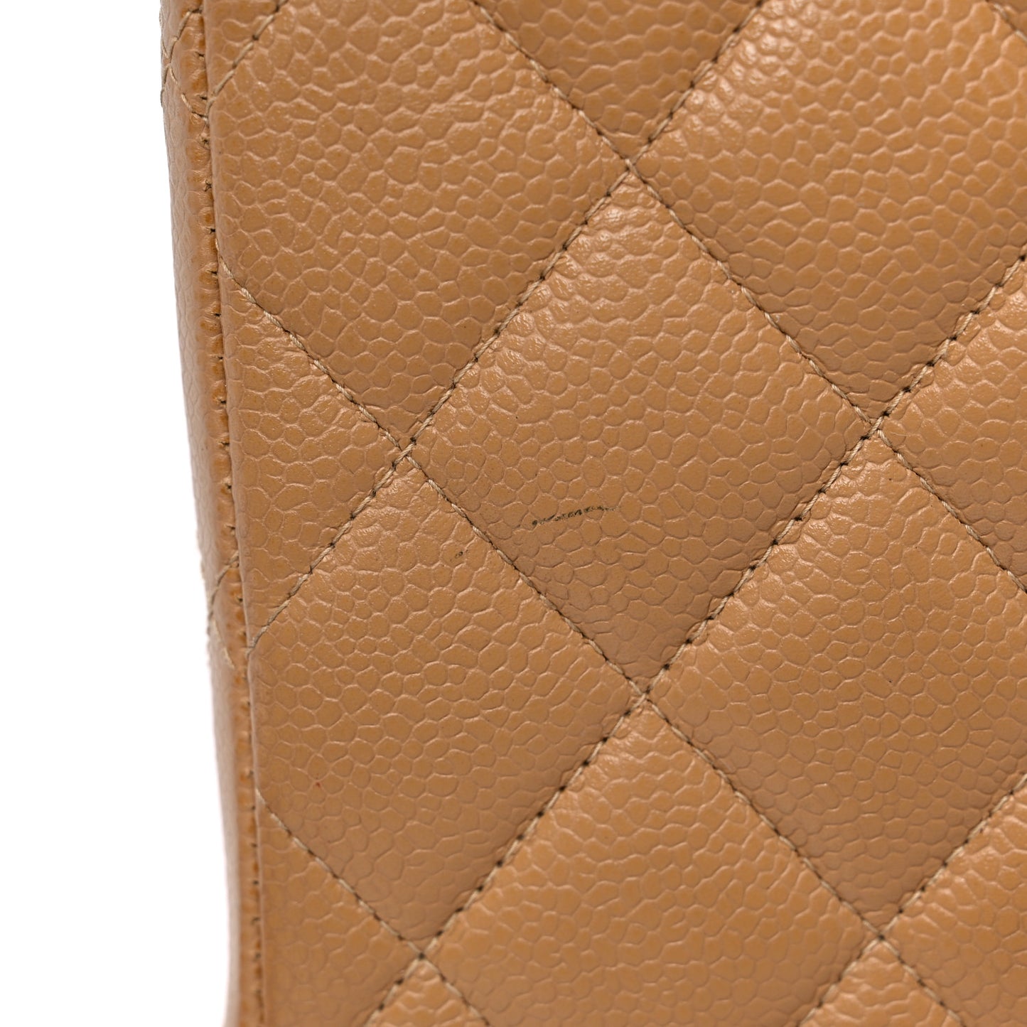 Caviar Quilted Jumbo Single Flap Beige