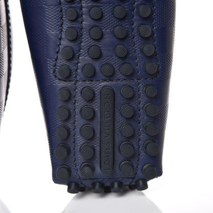 Louis Vuitton Mens Damier Infini Hockenheim Moccasin Loafers 8.5 Cosmos 8 of 11