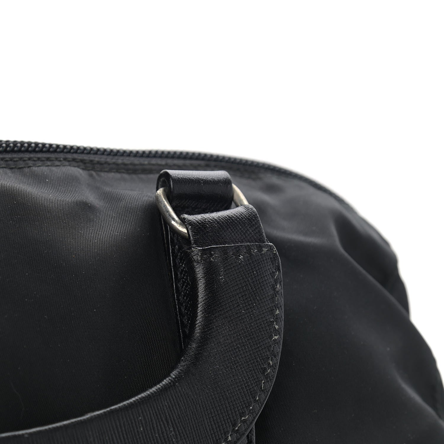 Prada Tessuto Nylon Saffiano Top Handle Bag Black 12 of 14
