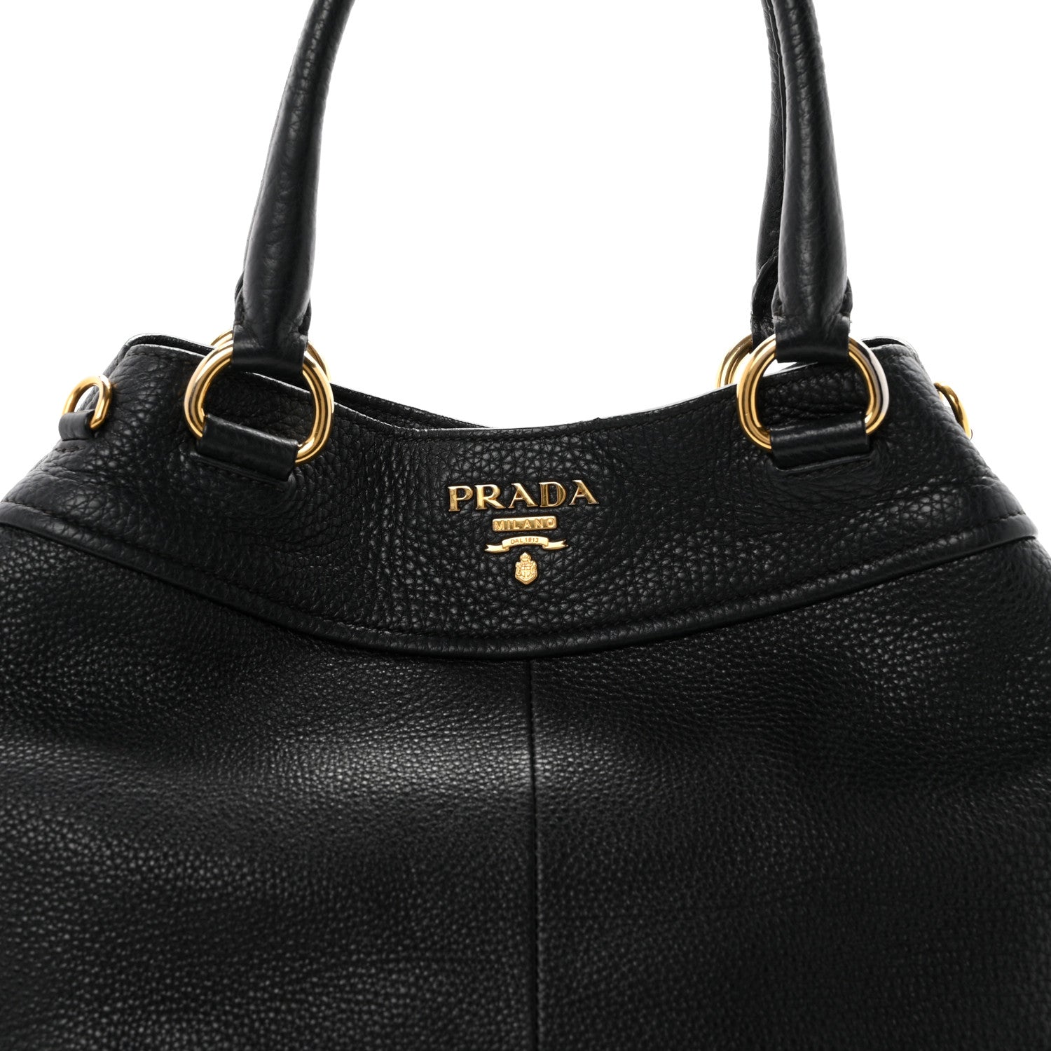 Prada Vitello Daino Tote Black 9 of 11