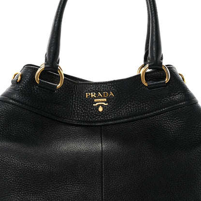 Prada Vitello Daino Tote Black 9 of 11