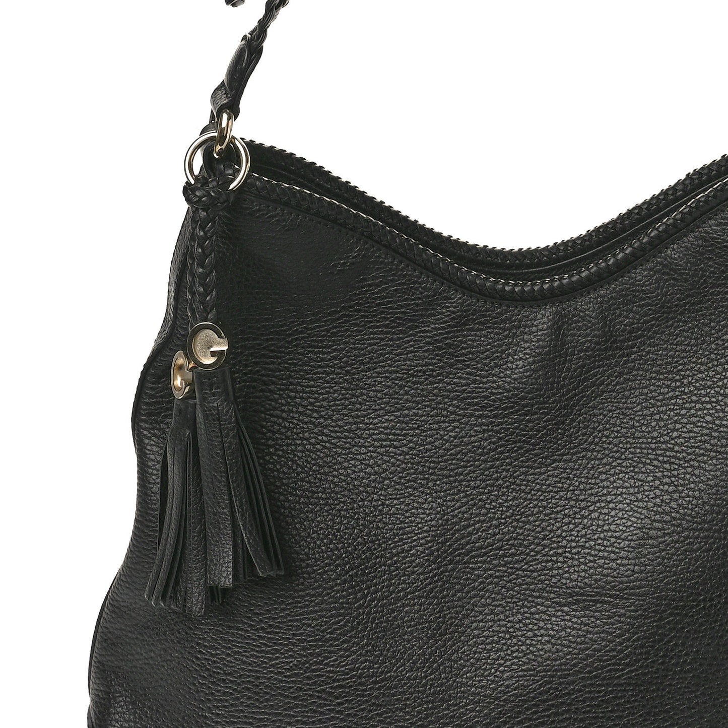 Pebbled Calfskin Medium Marrakech Hobo Black