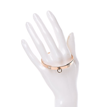 Hermes 18K Rose Gold Diamond PM Collier De Chien Bracelet SH 2 of 5