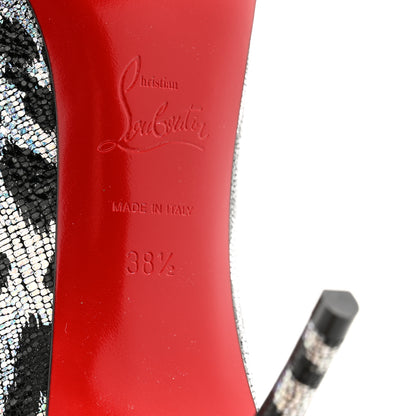 Christian Louboutin Metallic Calfskin Leopard Kate 85 Pumps 38.5 Black Silver 7 of 8