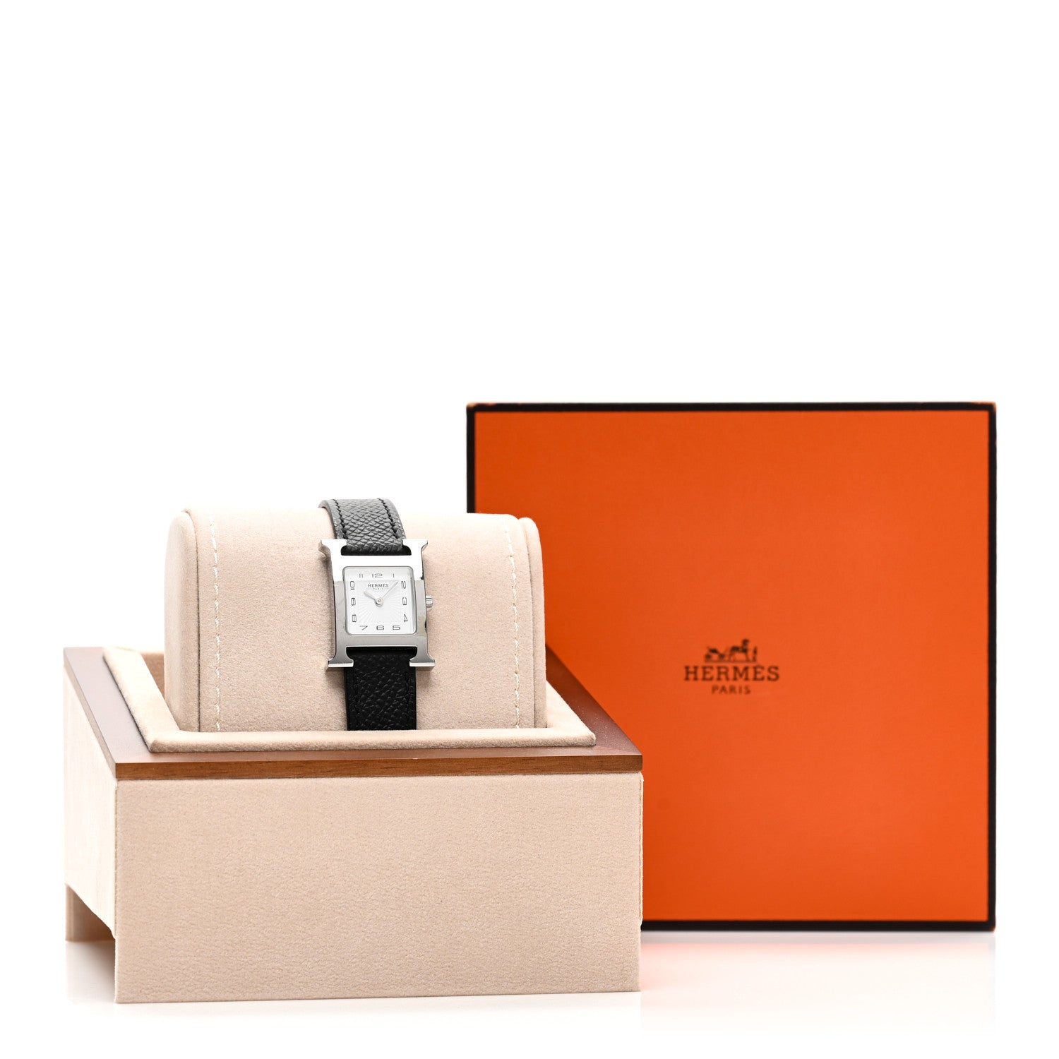 Hermes Stainless Steel Epsom 21mm Heure H Hour Quartz Watch Noir 5 of 5