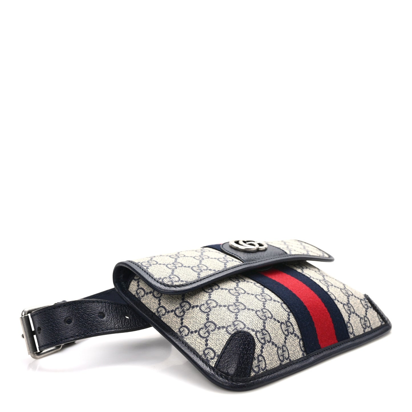 GG Supreme Monogram Web Small Ophidia Belt Bag 90 36 Beige Navy
