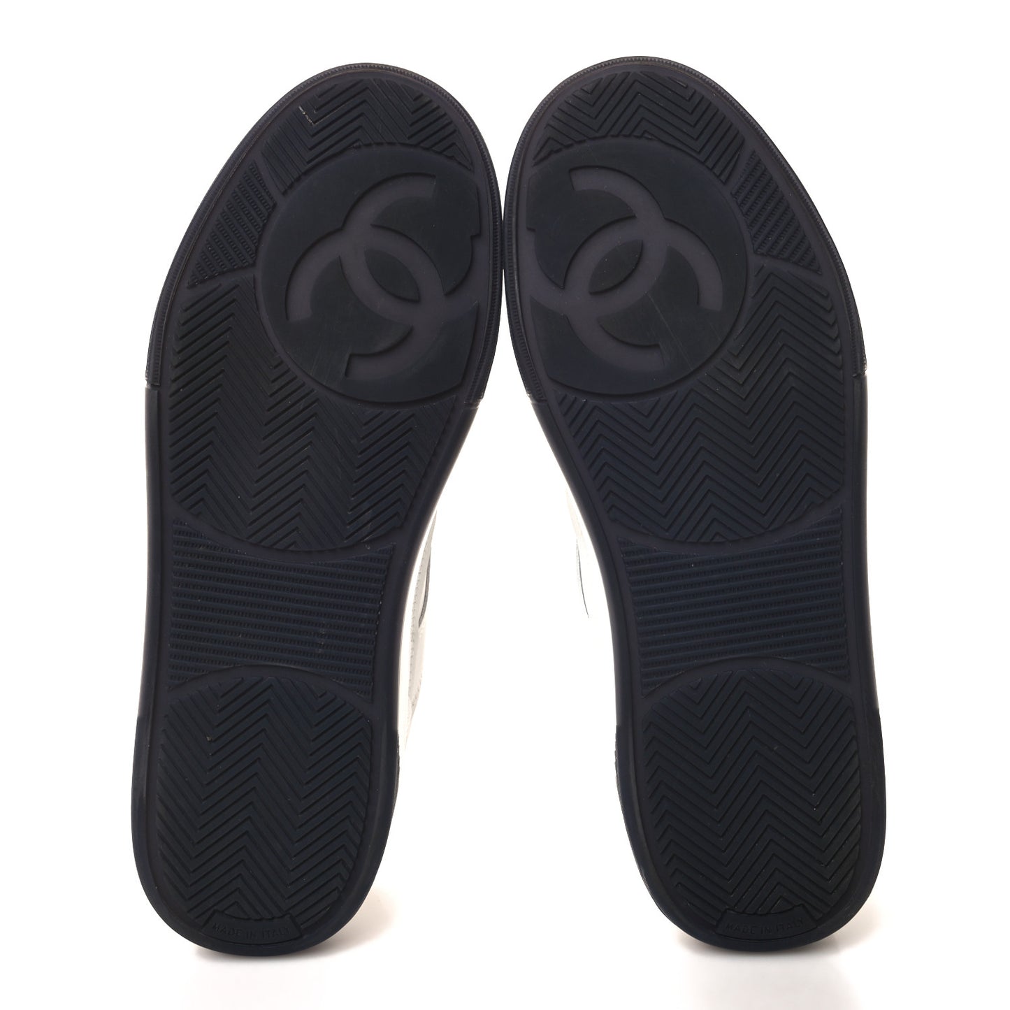 Calfskin CC Womens Sneakers 38 White Black
