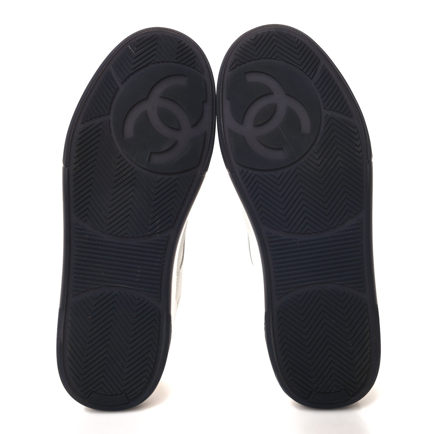 Chanel Calfskin CC Womens Sneakers 38 White Black 5 of 9