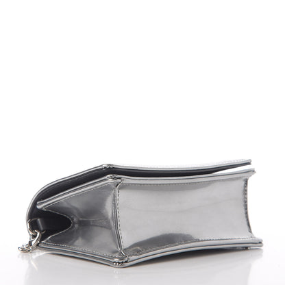 Christian Dior Metallic Patent Micro-Cannage Baby Diorama Flap Bag Silver 4 of 9