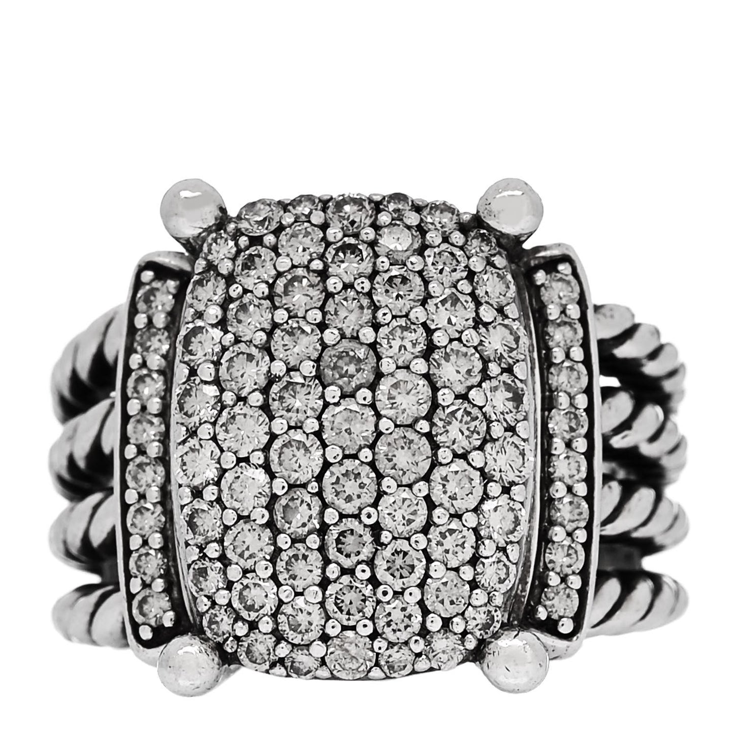 Sterling Silver Diamond 16mm Wheaton Ring 54 7