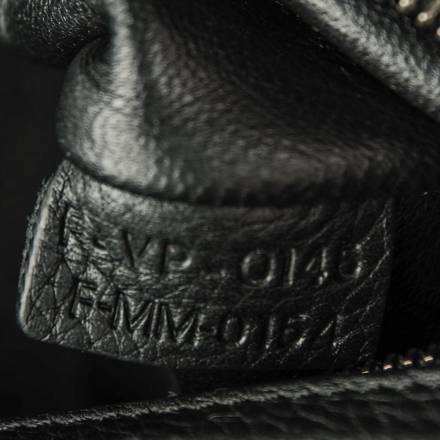 Drummed Calfskin Suede Small Trapeze Black