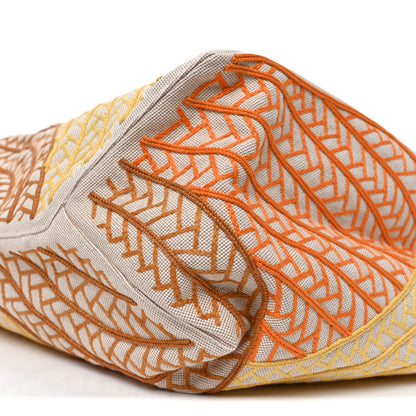 Hermes H Canvas Embroidered Poisson Natte Beach Bag Camel Jaune 8 of 8