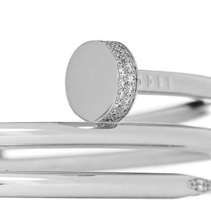 Cartier 18K White Gold Diamond Double Wrap Juste Un Clou Bracelet 17 3 of 4