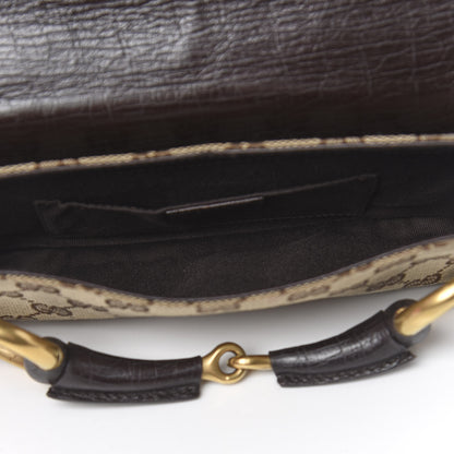 Gucci Monogram Horsebit Clutch Dark Brown 5 of 11