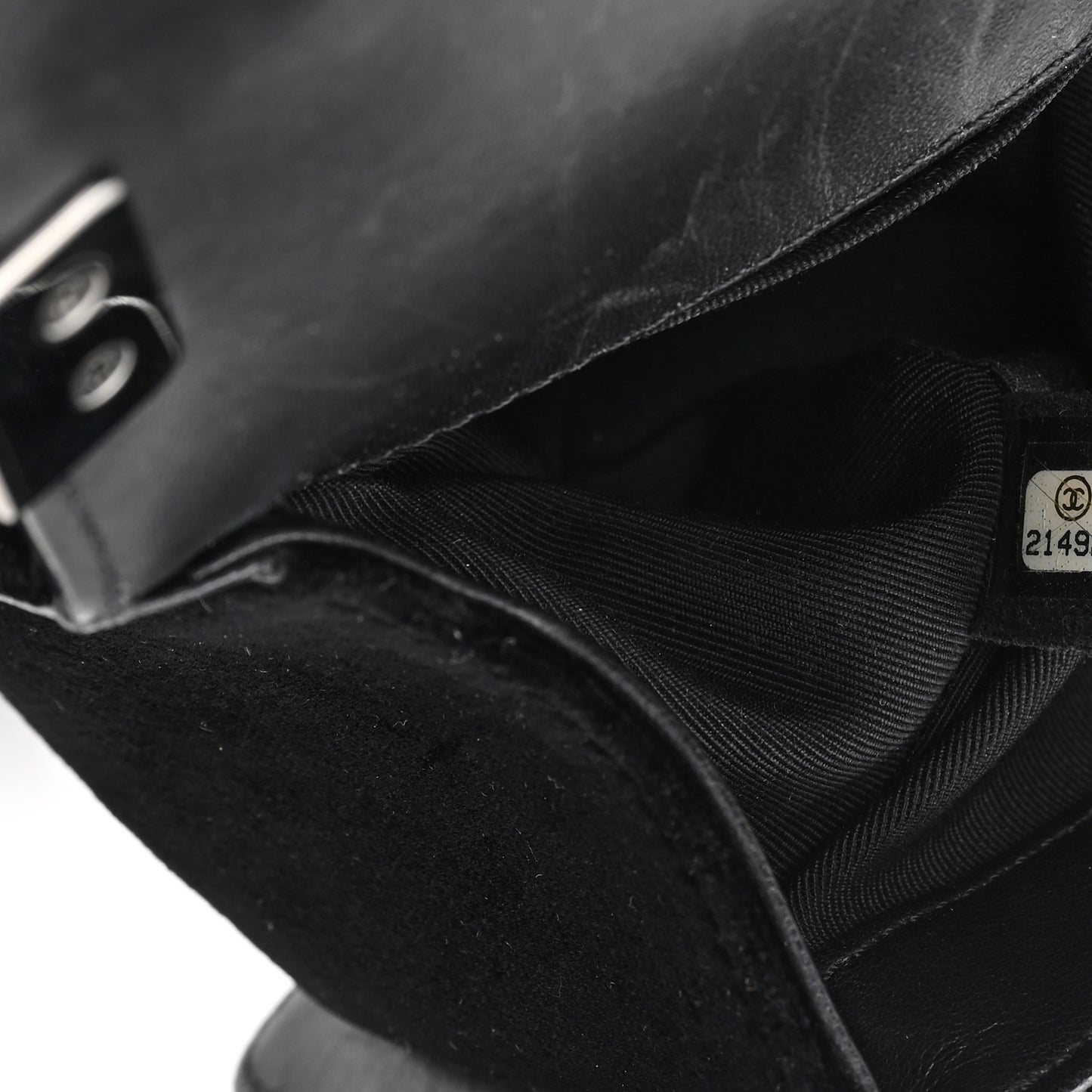 Velvet Quilted Small Boy Flap Black