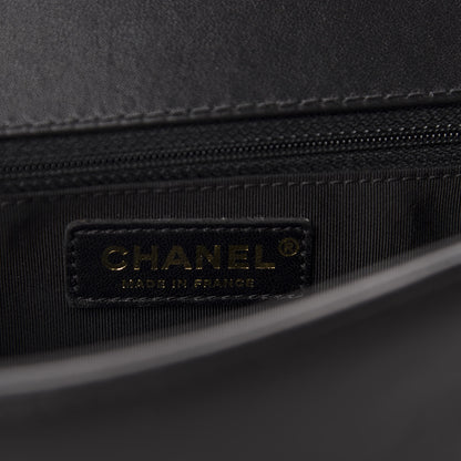 Chanel Calfskin Quilted New Medium Boy Top Handle Flap Black 8 of 10