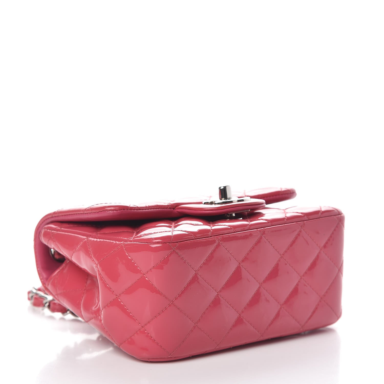 Chanel Patent Quilted Mini Square Flap Pink 4 of 13
