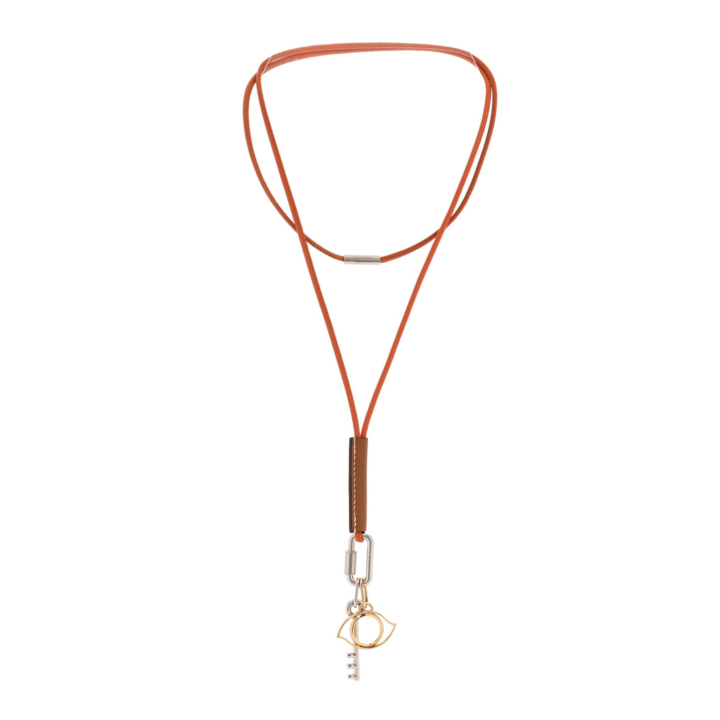 Palladium Permabrass Curiosite Pendant Necklace Orange Gold