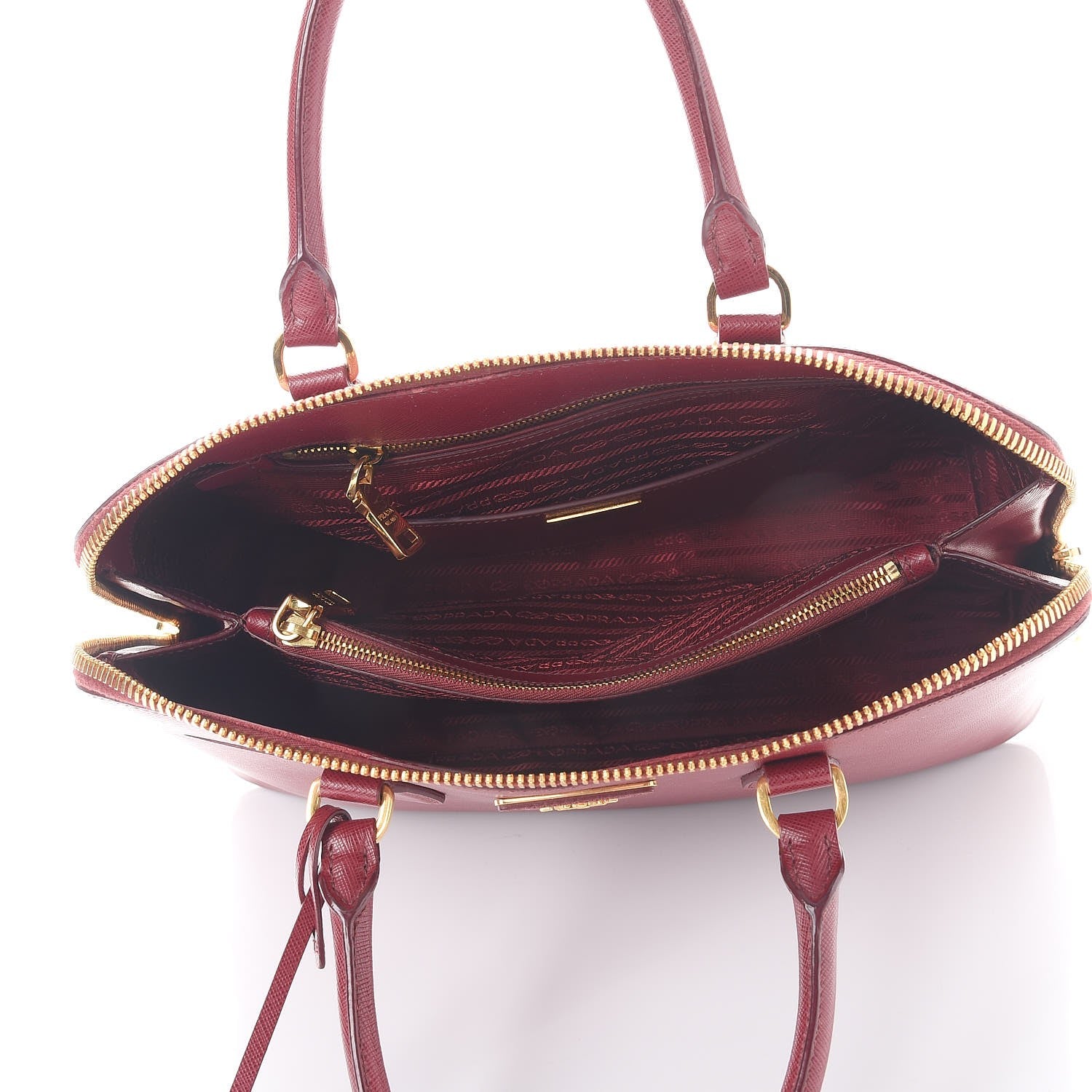 Prada Saffiano Lux Large Promenade Tote Cherry 5 of 13