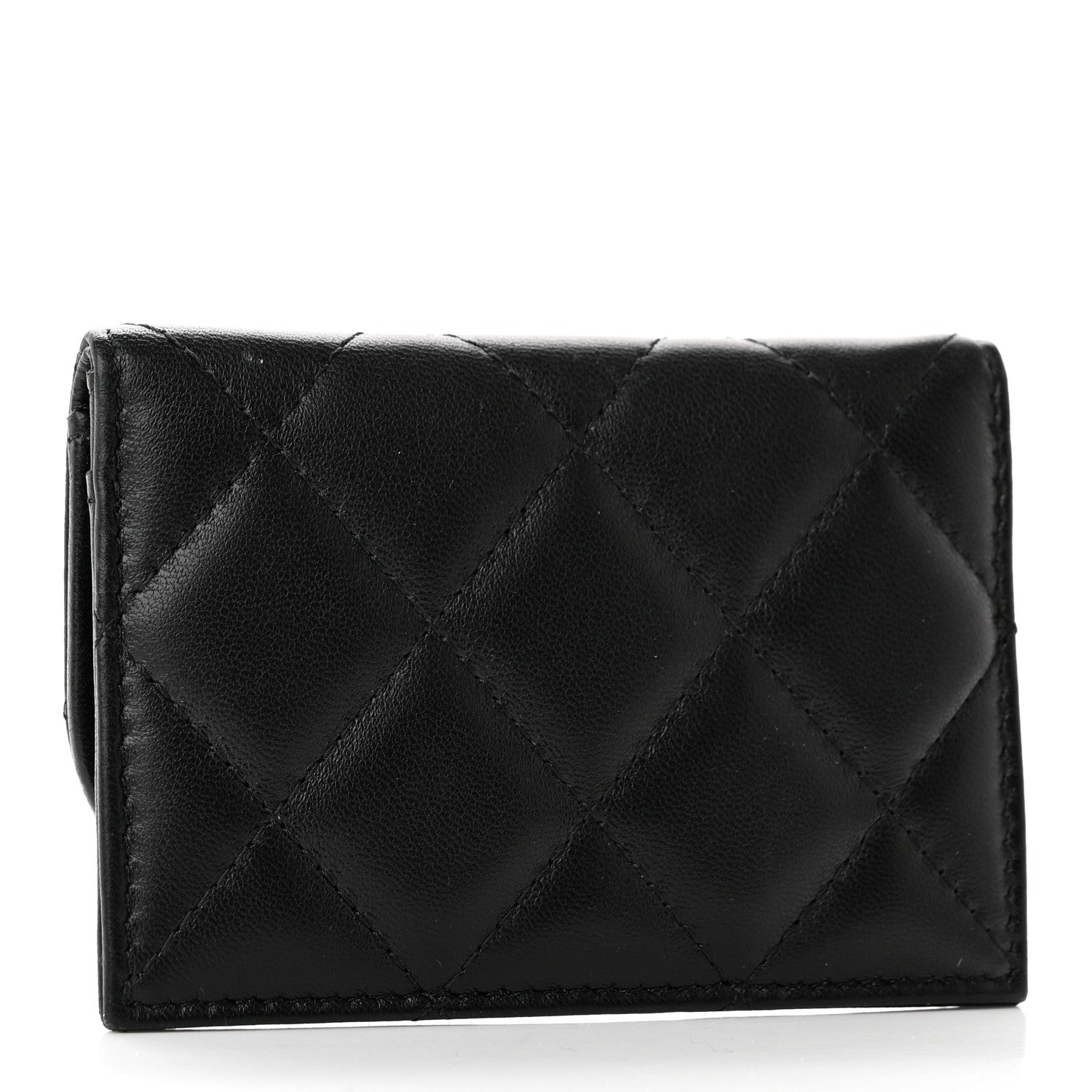 Chanel Lambskin Quilted Flap Card Holder Black 3 of 10