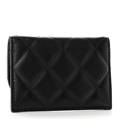 Chanel Lambskin Quilted Flap Card Holder Black 3 of 10