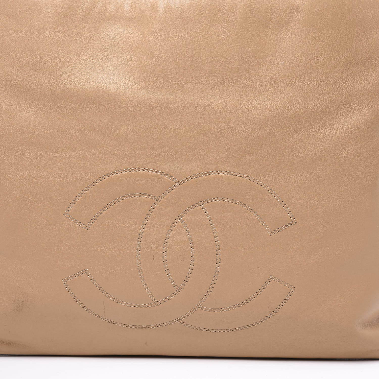 Chanel Lambskin CC Stitched Tote Beige 9 of 10