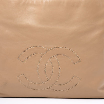 Chanel Lambskin CC Stitched Tote Beige 9 of 10