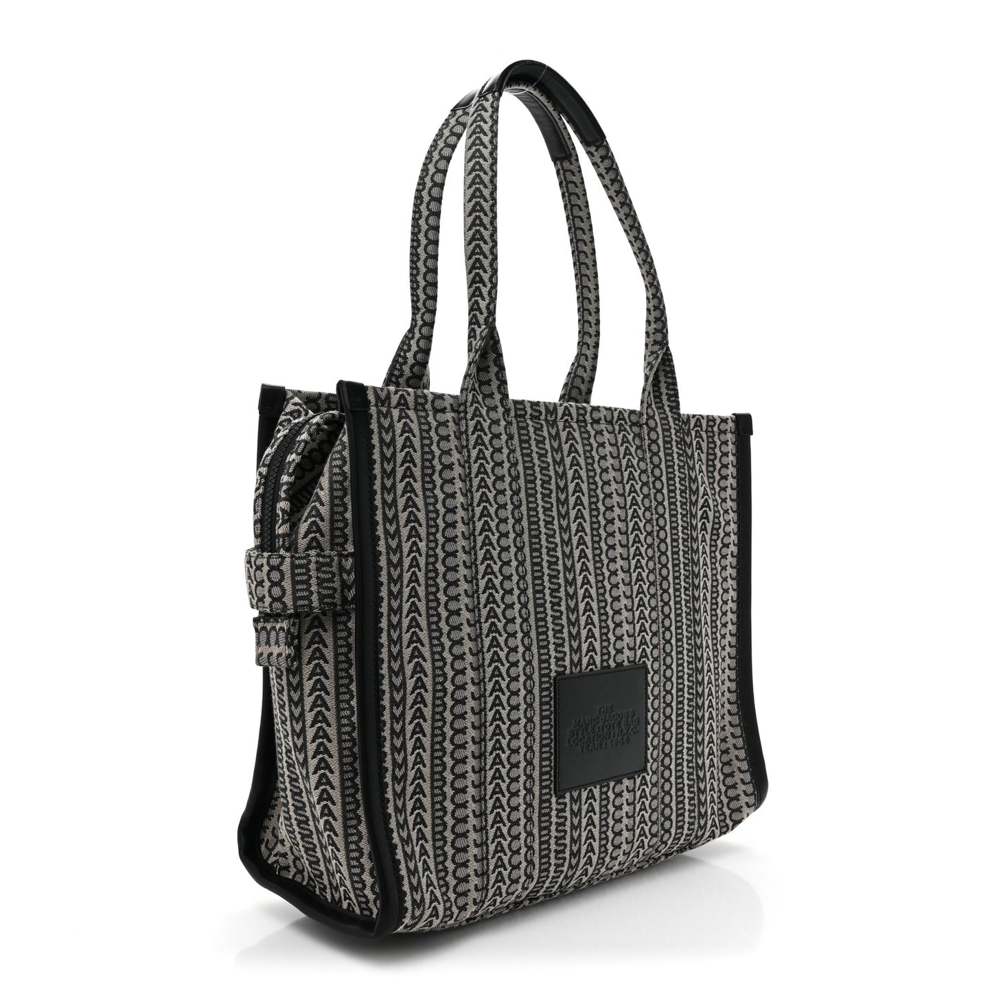 Cotton Jacquard Monogram Large The Traveler Tote Bag Beige Multicolor