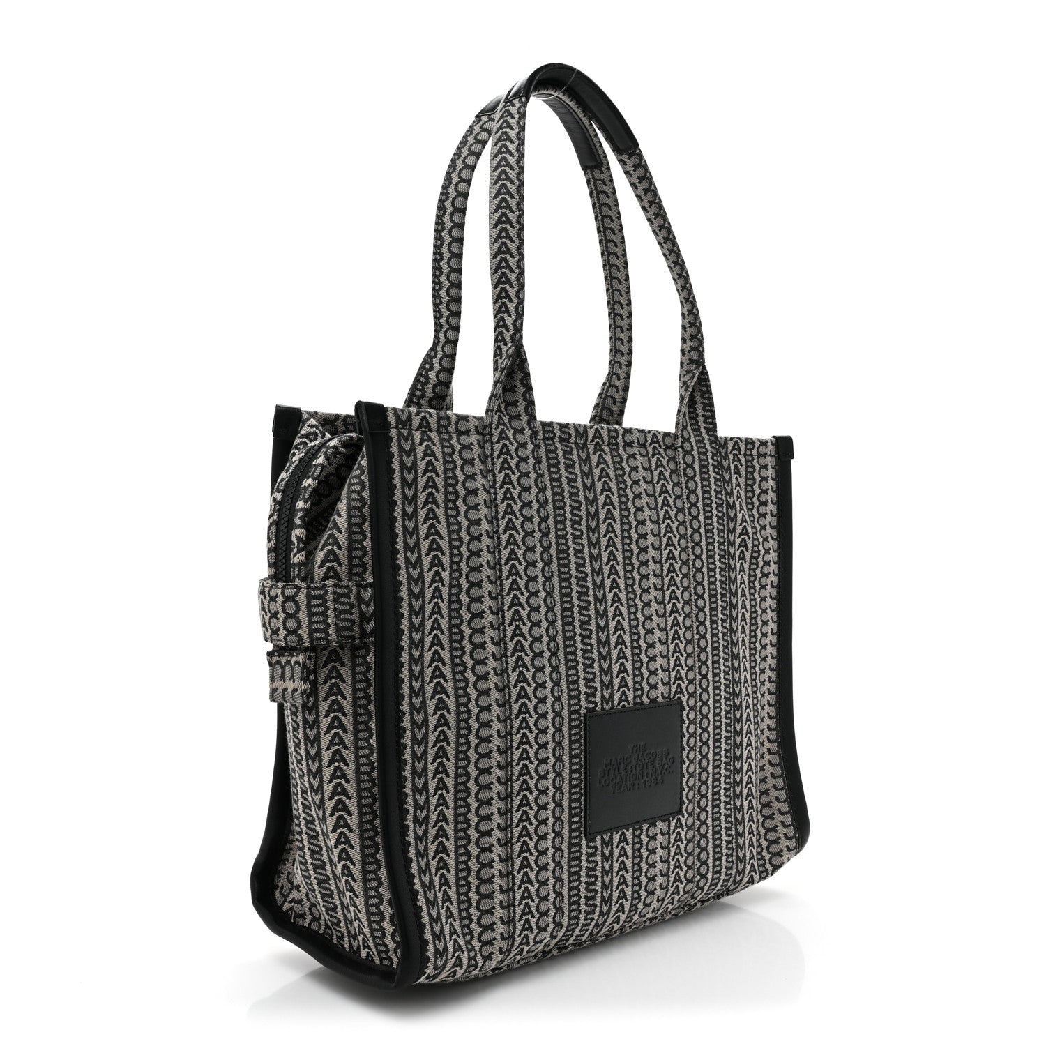 Marc Jacobs Cotton Jacquard Monogram Large The Traveler Tote Bag Beige Multicolor 3 of 8