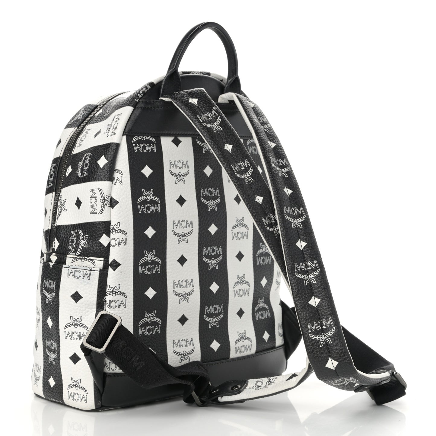 Striped Visetos Small Stark Backpack Black White