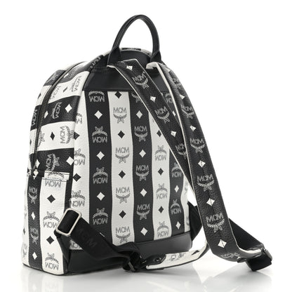 MCM Striped Visetos Small Stark Backpack Black White 2 of 11