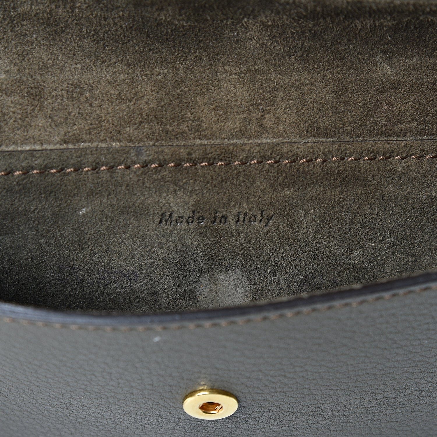 Celine Smooth Calfskin Tie Knot Companion Pouch Dark Khaki 5 of 7