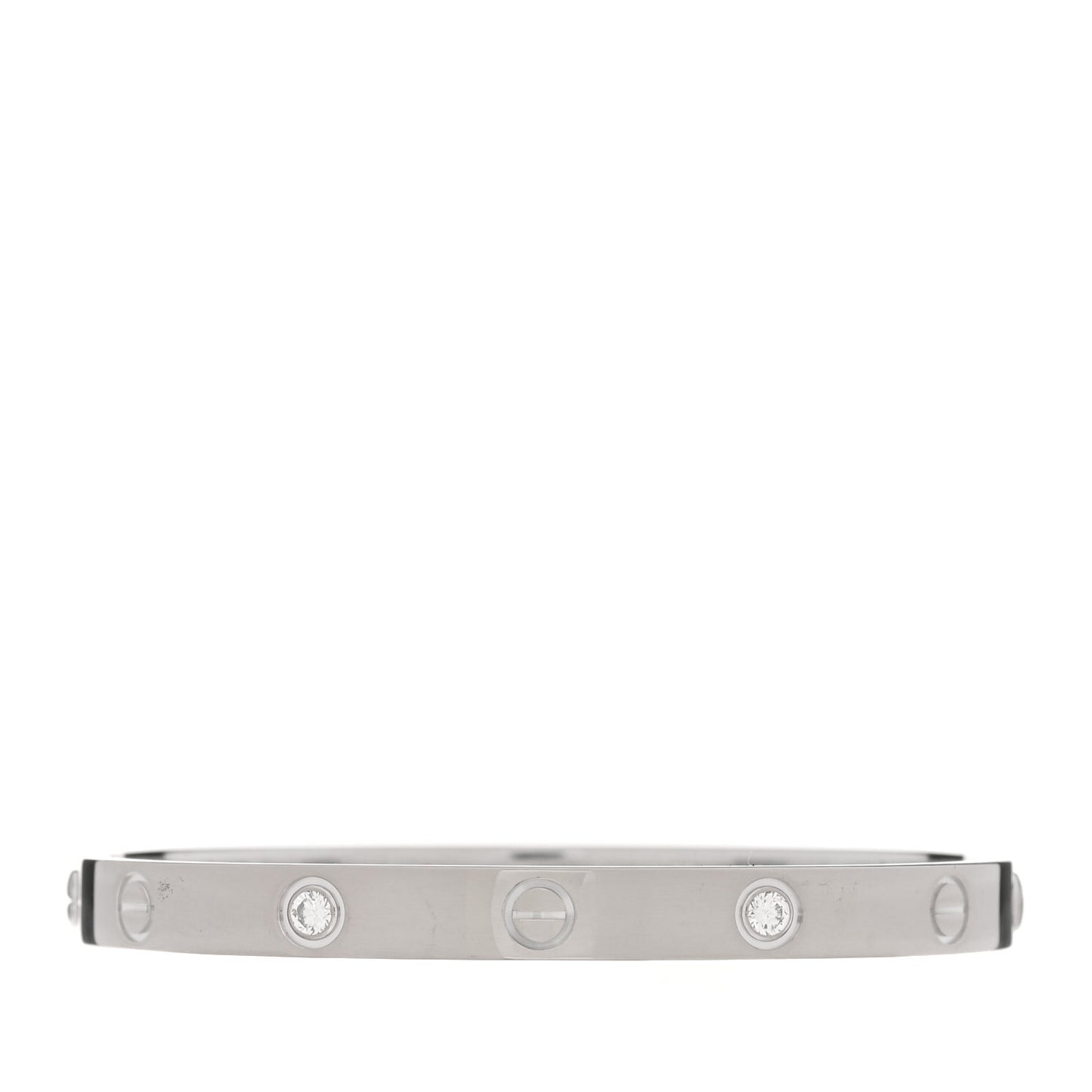 18K White Gold 4 Diamond Love Bracelet 17