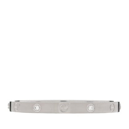 Cartier 18K White Gold 4 Diamond Love Bracelet 17 1 of 5