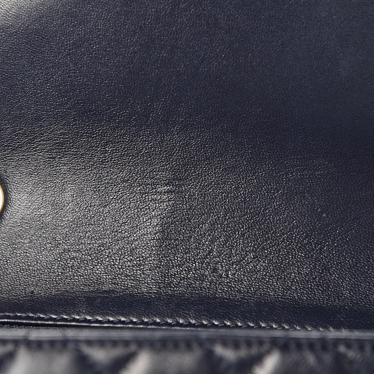 Lambskin Quilted Mini Square Flap Navy Blue