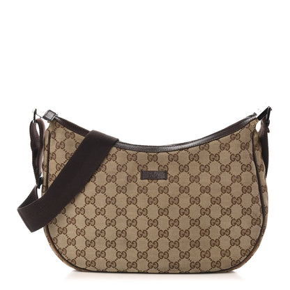 Gucci Monogram Medium Half Moon Hobo Dark Brown 1 of 11