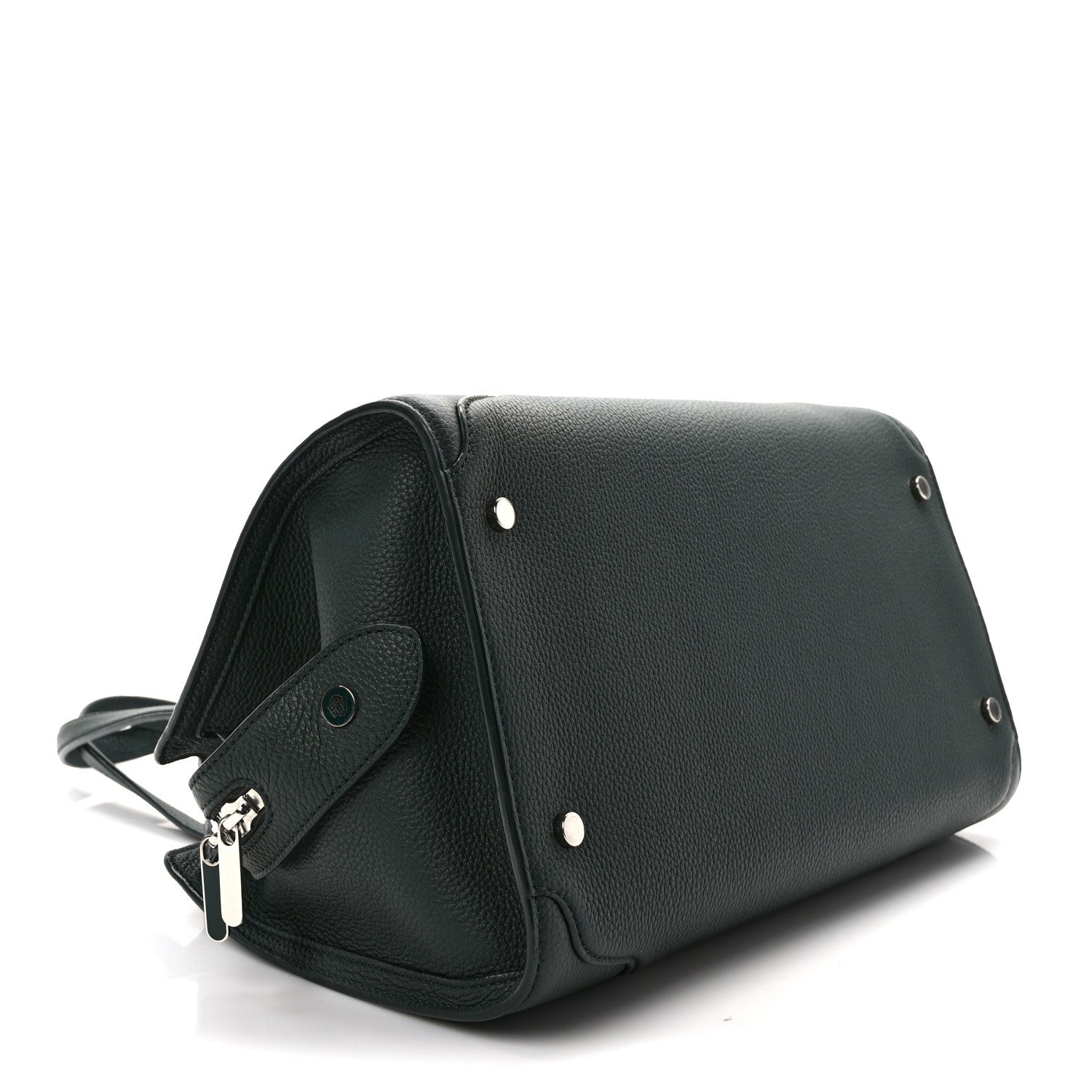 Loro Piana Grained Calfskin Medium Sesia Dark Green 5 of 10