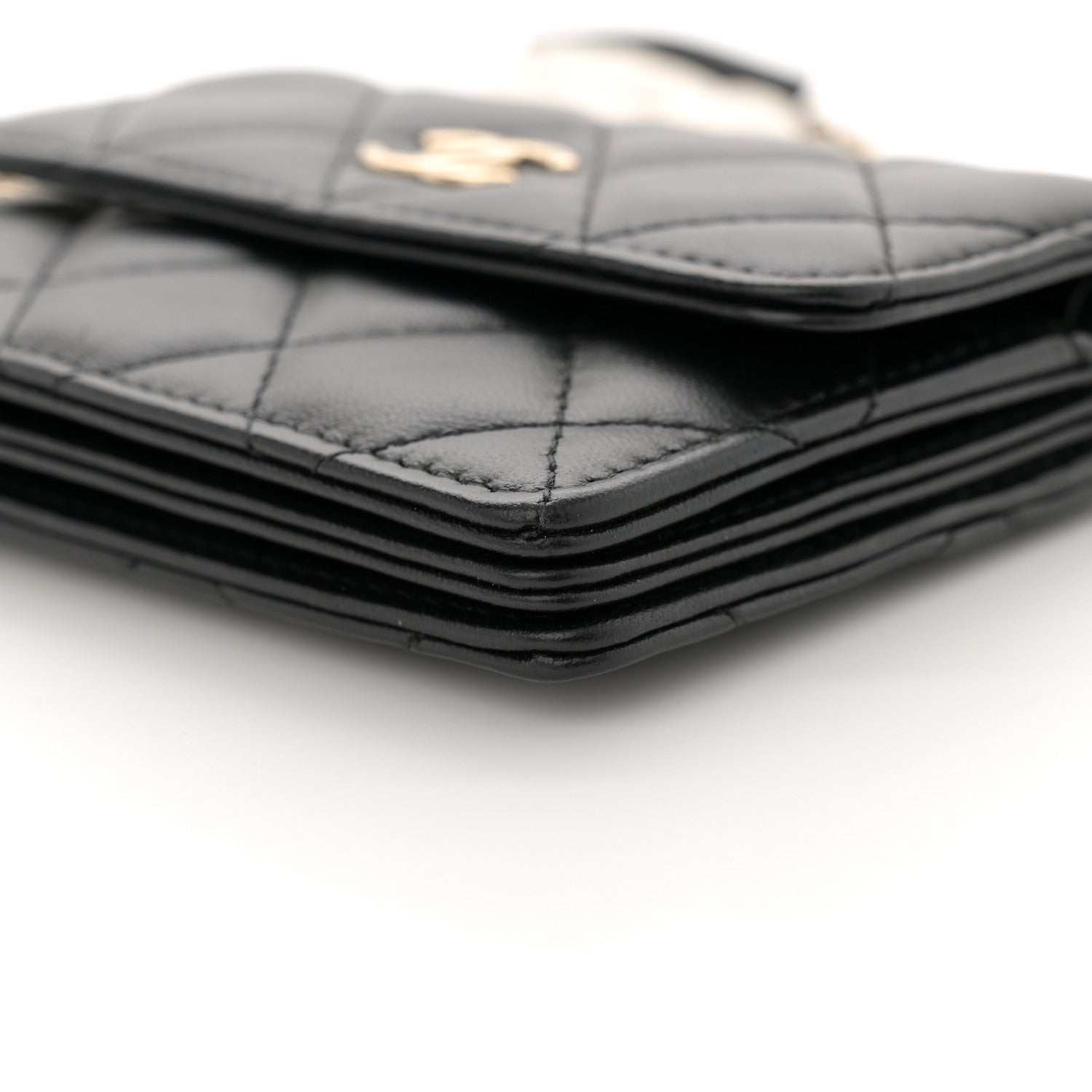 Chanel Lambskin Quilted My Chanel Lady Card Holder On Chain Black 10 of 11