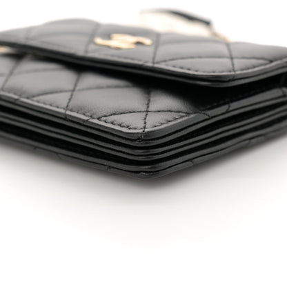 Chanel Lambskin Quilted My Chanel Lady Card Holder On Chain Black 10 of 11