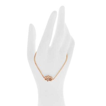 Chopard 18K Rose Gold Diamond Happy Diamonds Good Luck Charm Hamsa Bracelet 2 of 6