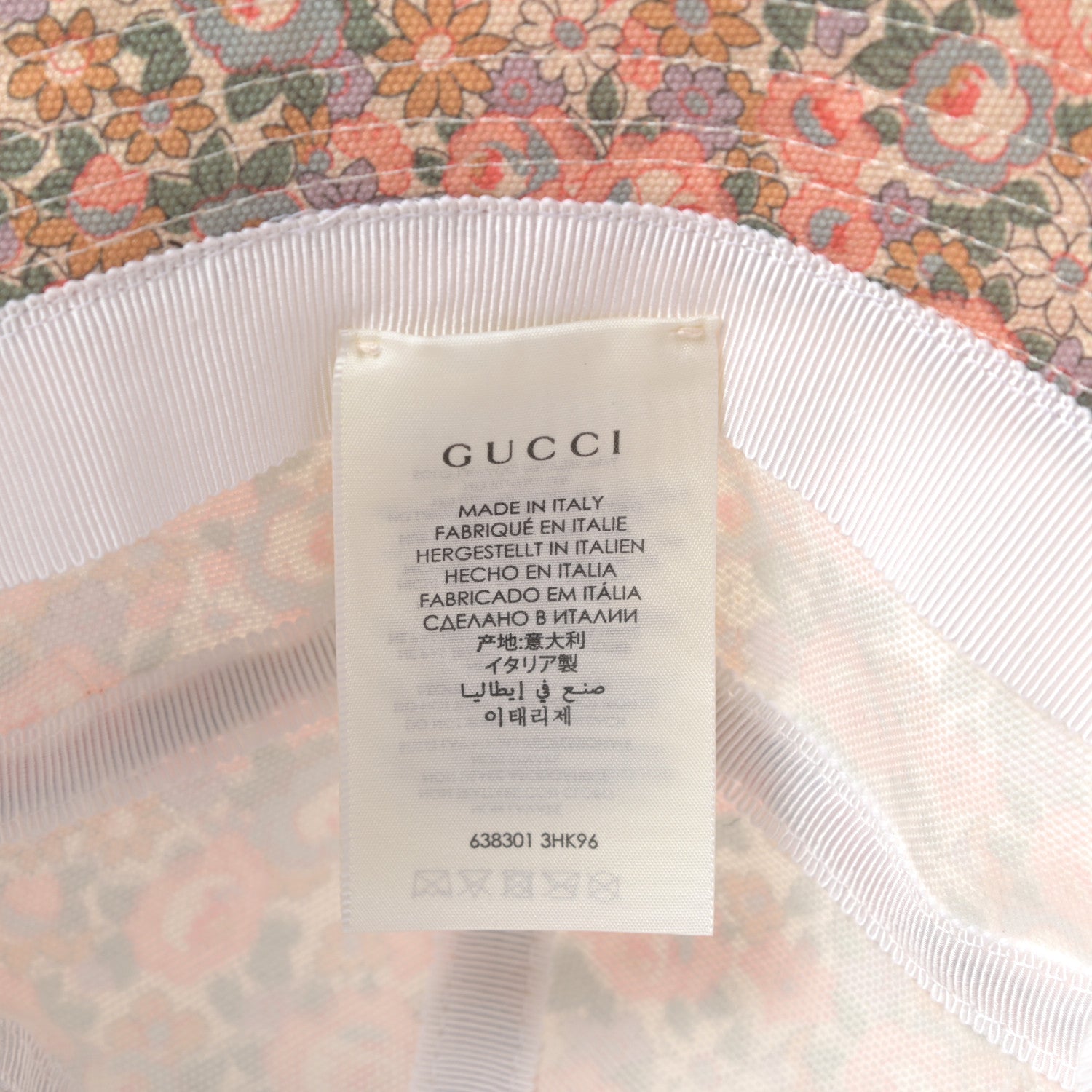 Gucci X LIBERTY OF LONDON Canvas Infinity Abbey Bucket Hat M Perfect Pink Ivory 7 of 7
