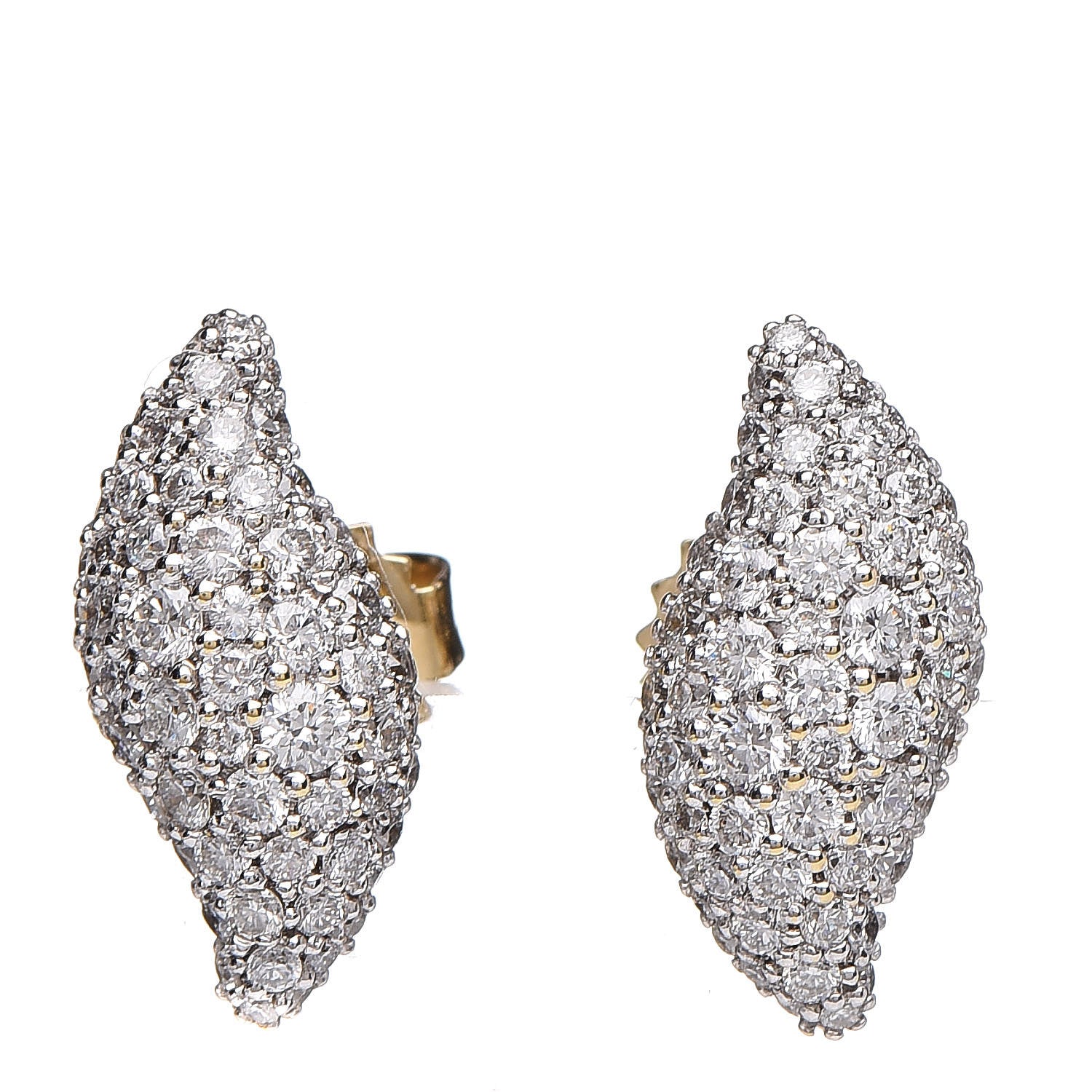 David Yurman 18K Yellow White Gold Diamond Hampton Earrings 1 of 6