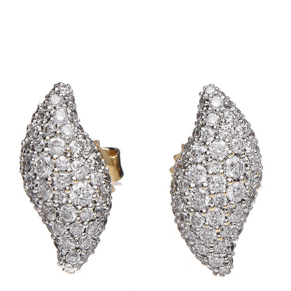 David Yurman 18K Yellow White Gold Diamond Hampton Earrings 1 of 6