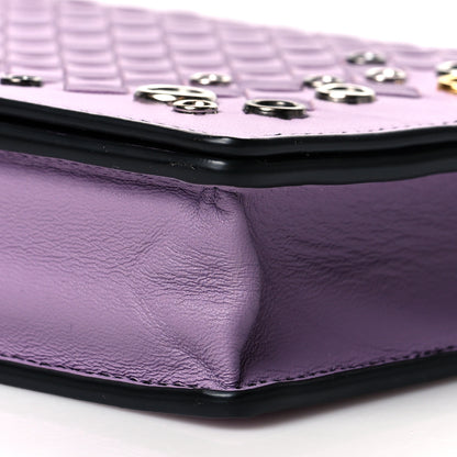 Bottega Veneta Nappa Intrecciato Studded Embellished Chain Wallet Purple 9 of 9